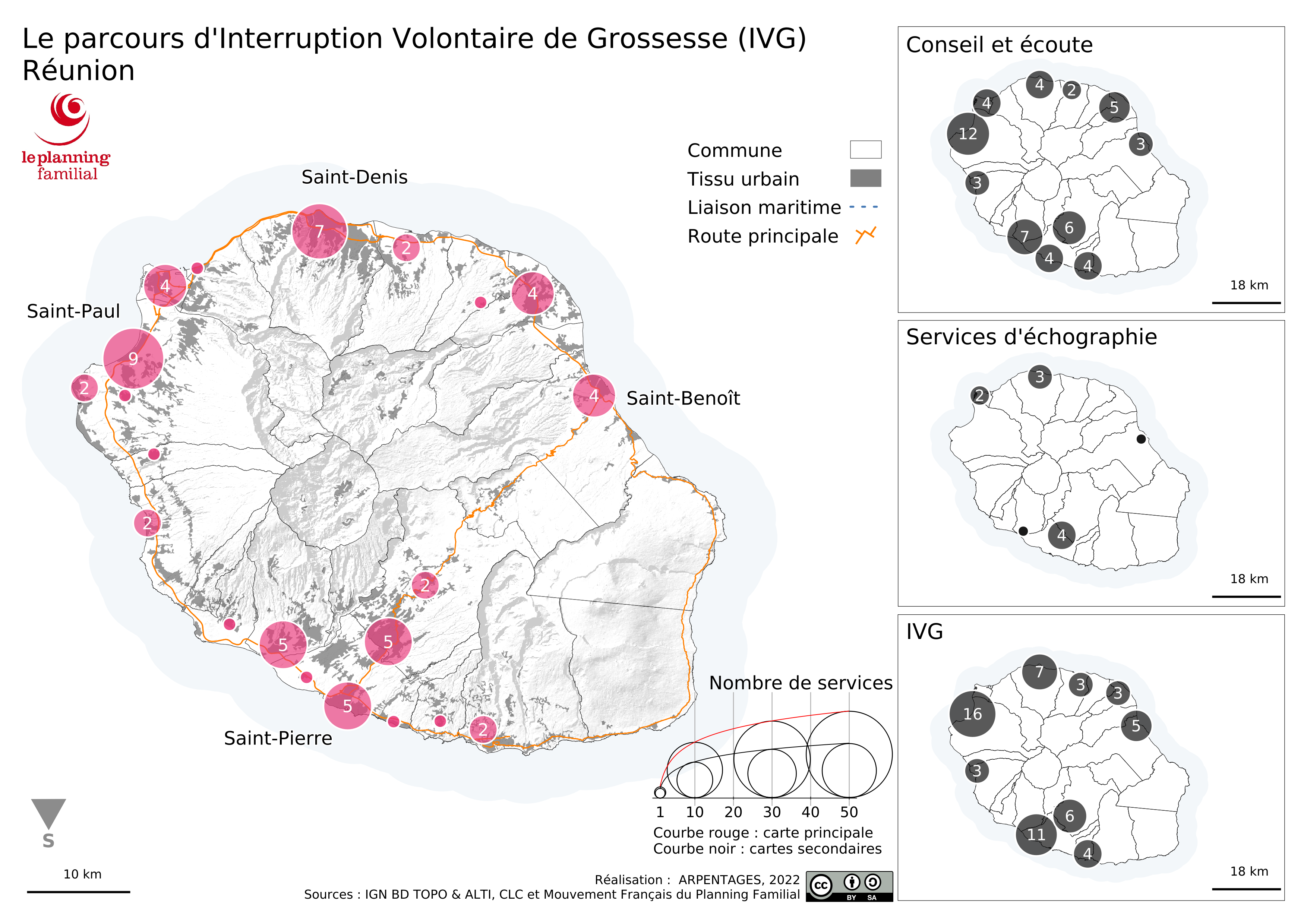 Atlas de l’offre de service de soin de santé sexuelle et reproductive dans les DROM – Planning Familial – 2022